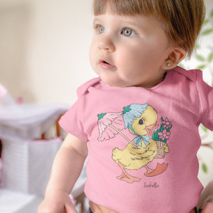 Söt gul bebisand i vår påsk t shirt