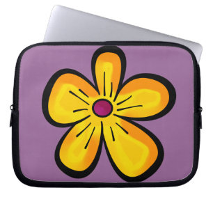 Söt Gul Blomma Illustration Laptop Sleeve