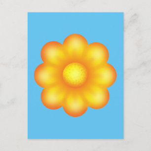 Söt Gul Blomma Vykort