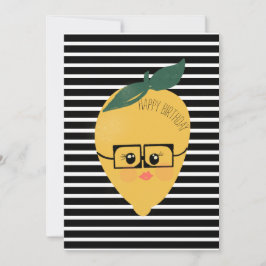 Söt gul citrongräns humoristisk illustration kort