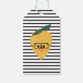 Söt gul citrongräns humoristisk illustration presentetikett