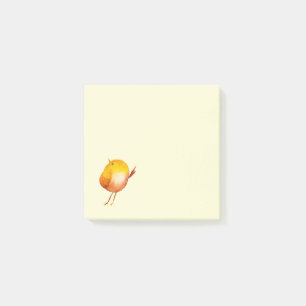 Söt gul fågel akvarell post-it block