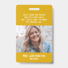 Söt gul fotonamn för läraren