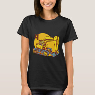 Söt gul grävmaskin t shirt