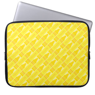 Söt gul krita konstnärligt mönster laptop fodral