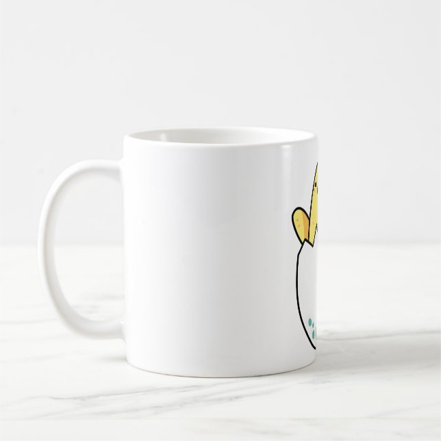 Söt Gul Kyckling I Ägg Kaffemugg (Vänster)