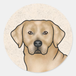 Söt gul labrador retriever Lab hundporträtt Runt Klistermärke