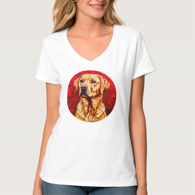 Söt gul labrador t shirt (Framsida)