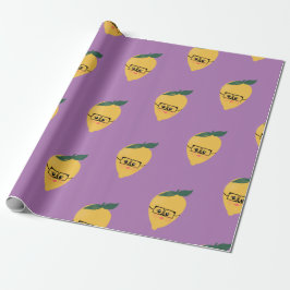 Söt gul lemon tecknad rolig illustration presentpapper