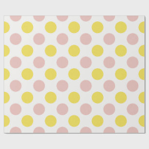 Söt gul och rosa prickig presentpapper