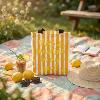 Söt Gul Rand Sommar" Solsken i min Själ" Tygkasse