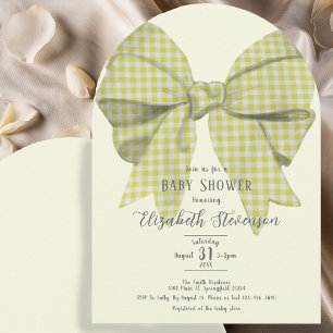 Söt gul rosett Könsneutral baby shower-båge Inbjudningar