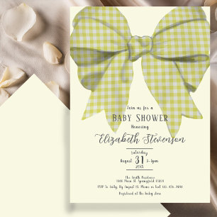 Söt gul rosett könsneutral baby shower-inbjudan inbjudningar