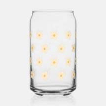 Söt gul tusenskönastryckt kanna glas