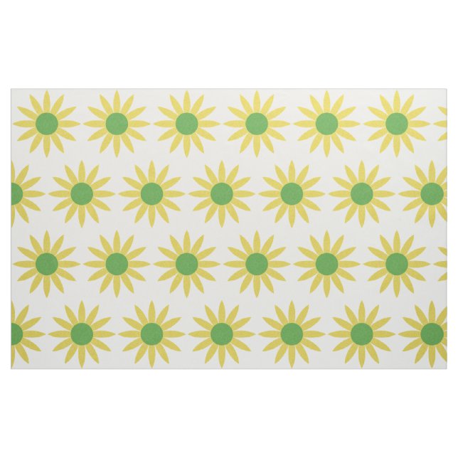 Söt Gula blommor Daisy Mönster Tyg (Fat Quarter)