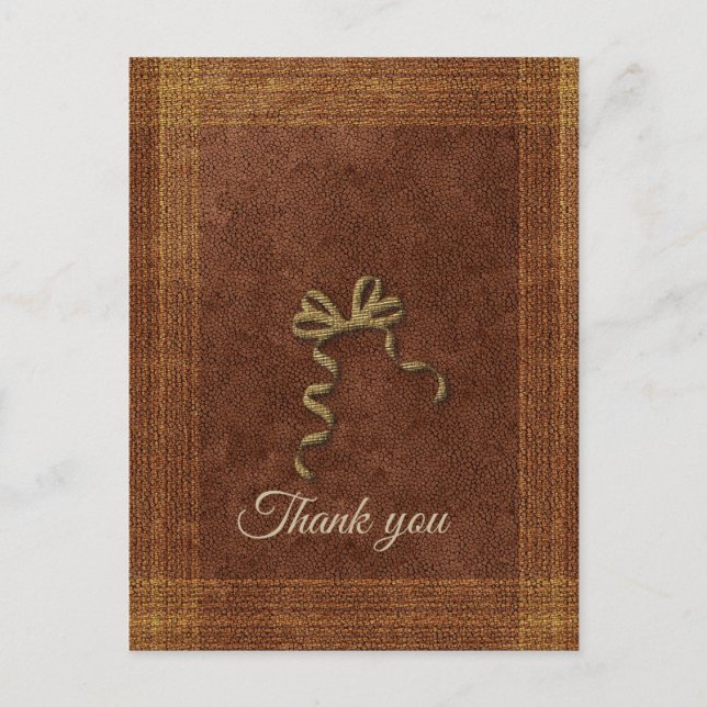 Söt guld båge tack vykort (Framsida)