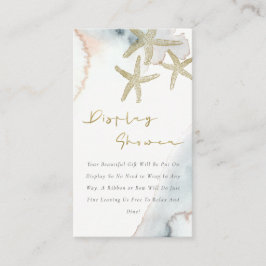 Söt guld blå sjöstjärna display dusch baby shower tilläggskort