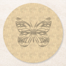 Söt Guld Butterfly Underlägg Papper Rund