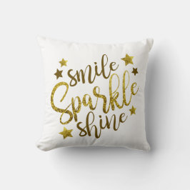 Söt Guld Faux Gnistra Pillow för henne Kudde