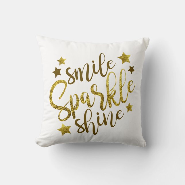 Söt Guld Faux Gnistra Pillow för henne Kudde (Framsida)
