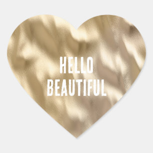Söt Guld Glam Hjärtformat Klistermärke