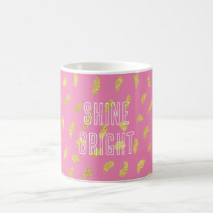 Söt Guld Glam Rosa Abstrakt  Kaffemugg