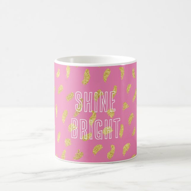 Söt Guld Glam Rosa Abstrakt  Kaffemugg (Center)
