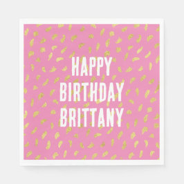 Söt Guld Glam Rosa Abstrakt  Pappersservett