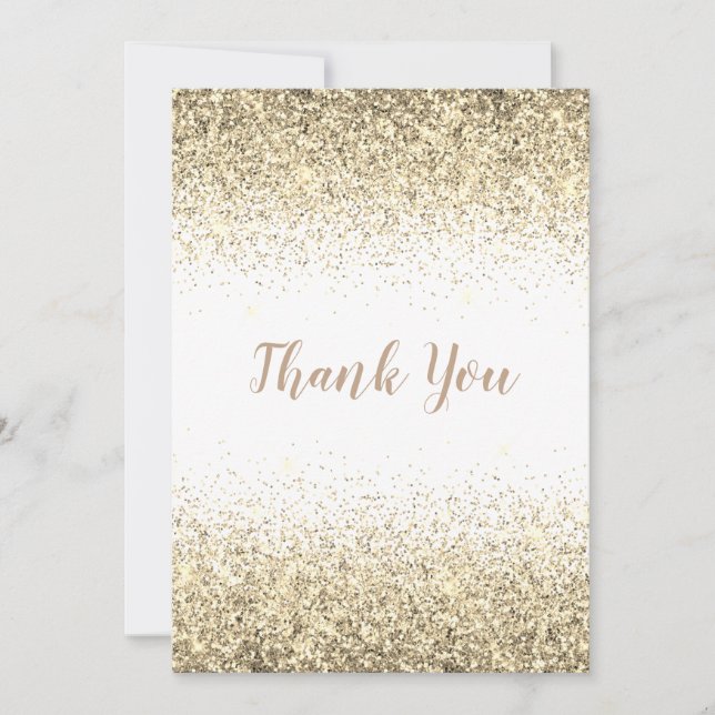 Söt Guld Glitter - enkelt Modern tack-kort Tack Kort (Framsida)