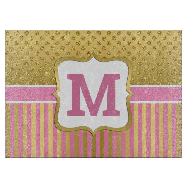 Söt Guld Glitter-punkter och Rosa Rand (Framsidan)