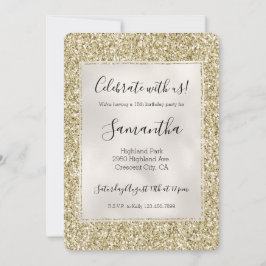 Söt Guld Glitzy Glitter   Inbjudningar