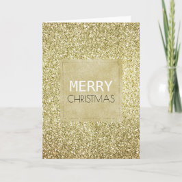 Söt Guld Glitzy Glitter jul Kort