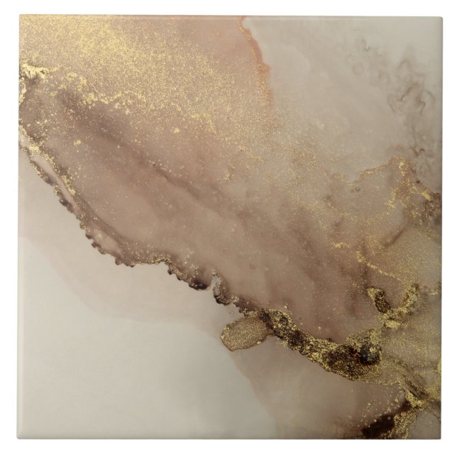 Söt Guld Light Marble Kakelplatta (Framsidan)