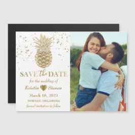 Söt Guld Pineapple Photo Spara datum magneter