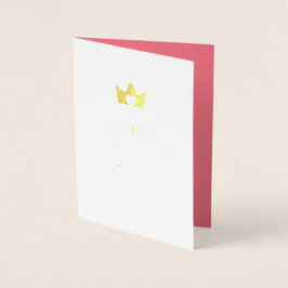 Söt Guld & Rosa Princess Grattis på födelsedagen Folierat Kort