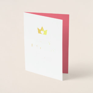 Söt Guld & Rosa Princess Grattis på födelsedagen Folierat Kort