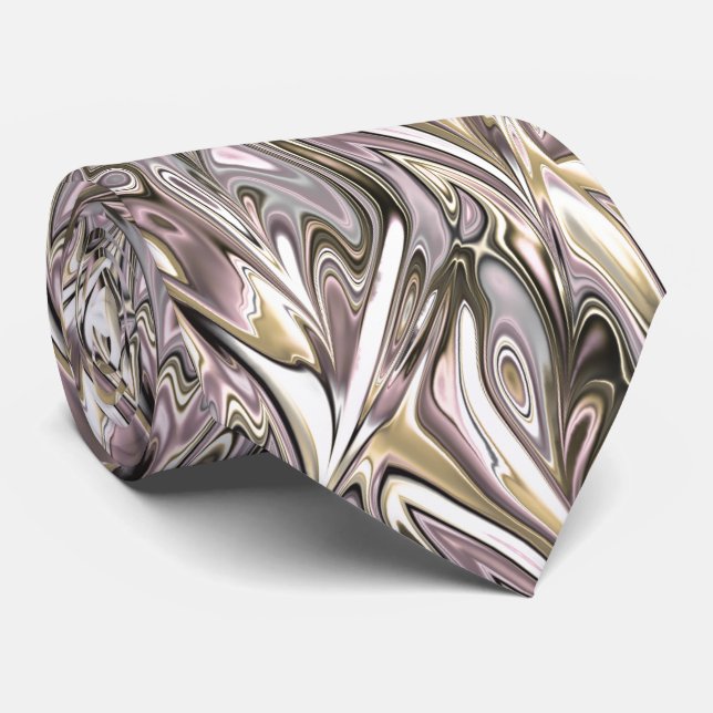 Söt Guld Silver Rosa MarLED Swirls Mönster Slips (Rullad)