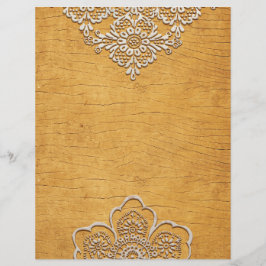 Söt Guld & Snöre Rustic Wood Scrapbook Papper