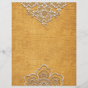 Söt Guld & Snöre Rustic Wood Scrapbook Papper