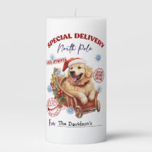 Söt guldfärgad retriever pelarljus