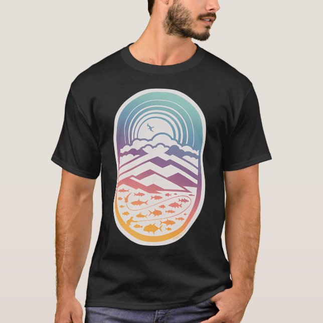 Söt Guldfisk Blå T Shirt (Framsida)