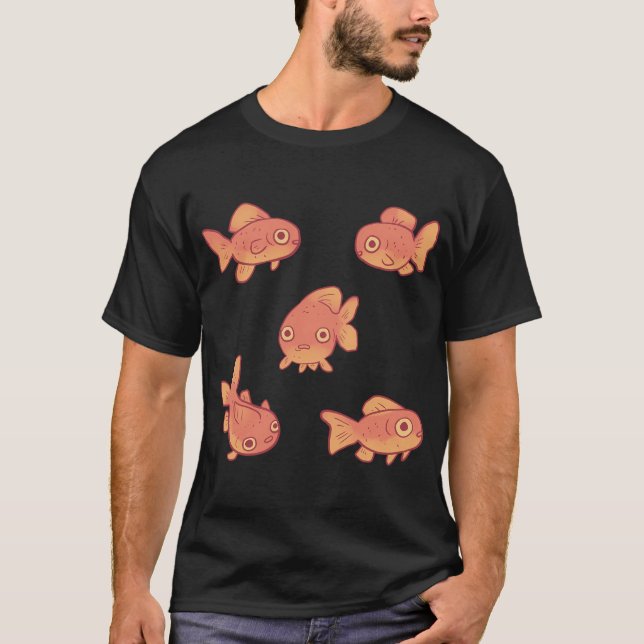Söt guldfisk packning t shirt (Framsida)