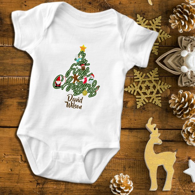 Söt Gullet Min Första Julgran Baby T Shirt (Skapare uppladdad)