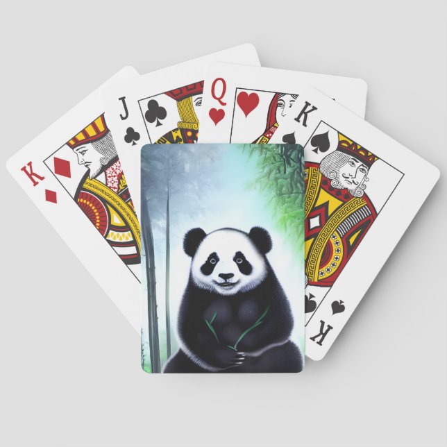 Söt, gullig liten panda björn unge casinokort (Baksidan)