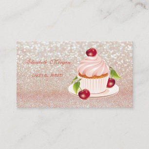 Söt Gullig, Randig, Glittrig, Cupcake, Visitkort