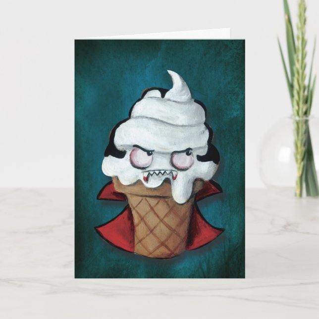 Söt gullig vampyrglass kort (Framsida)