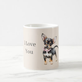 Söt Gullyg Brun Krämfärgad Chihuahua Hund Kaffemugg