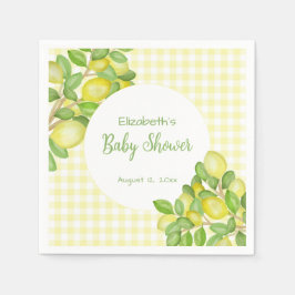 Söt gulrutig rutig baby shower servett