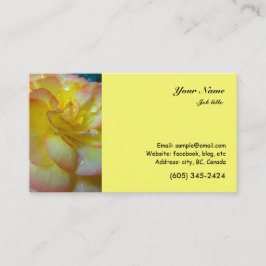söt gult begonia-blomma visitkort