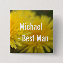 Söt gult blomdandelion bröllop best man knapp